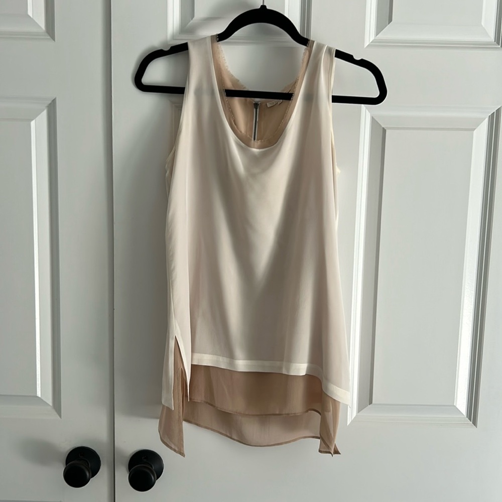 100% Silk Layered Sleeveless Blouse